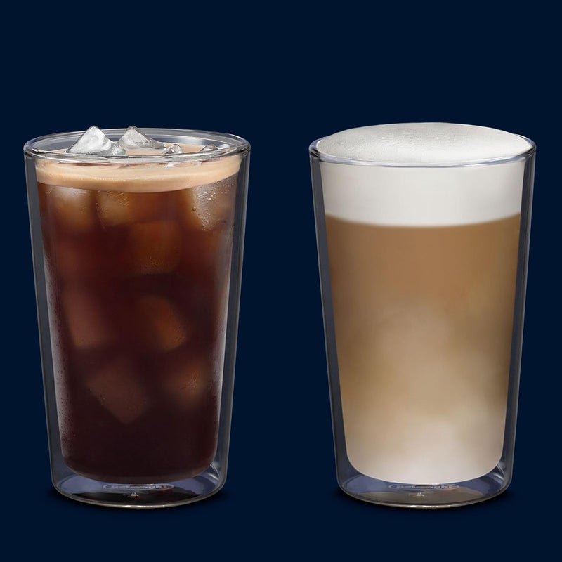 De'Longhi مجموعة نظارات ديلونجي مزدوجة الجدار الحرارية من 2، سعة 480 مل، زجاج بوروسيليكات منفخ يدويًا، معزولة حراريًا، خالية من التكثف، آمنة في غسالة الصحون والميكروويف - DLSC319 - Image 2